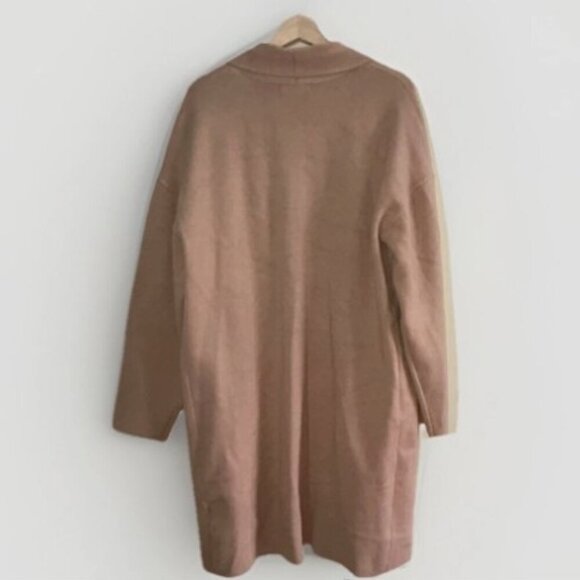 LILLUSORY Women's Oversized Long Cardigan Sweater Camel Brown Pockets Size XL - Picture 8 of 9